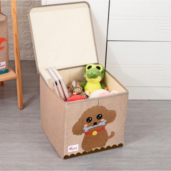 Storage Box Small Linen - Dog Brown