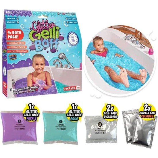 Zimpli Kids Gelli Baff Purple And Aqua With Crackles