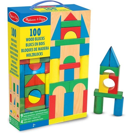 Melissa & Doug 100 Wood Blocks Set