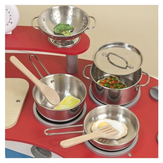 Melissa & Doug Stainless Steel Pots Pans Playset