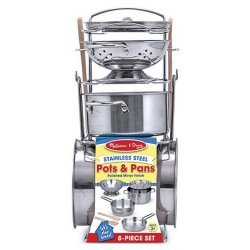 Melissa & Doug Stainless Steel Pots Pans Playset Melissa & Doug Stainless Steel Pots Pans Playset