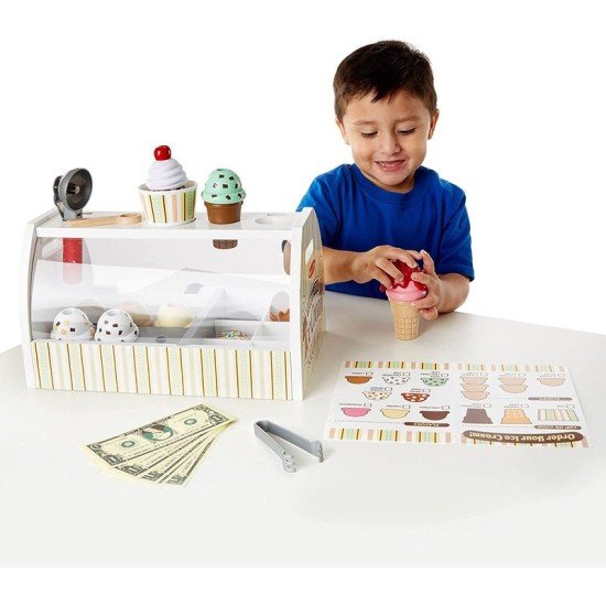 Melissa & Doug Wooden Scoop and Serve Ice Cream Counter