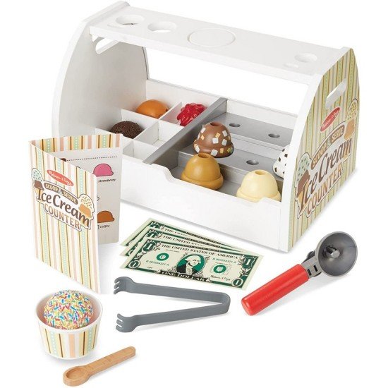 Melissa & Doug Wooden Scoop and Serve Ice Cream Counter