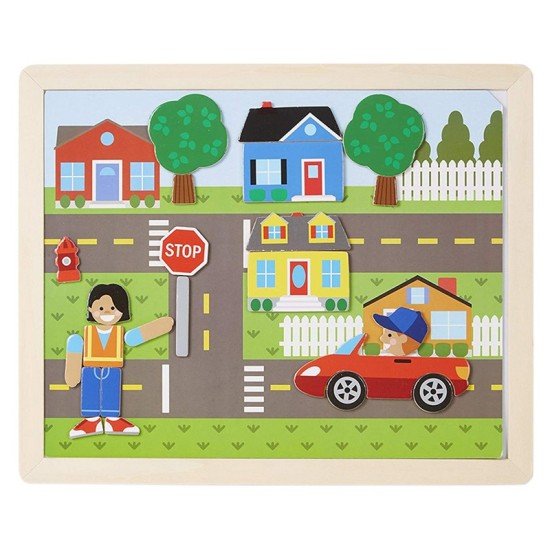 Melissa & Doug Wooden Magnetic Matching Picture Game