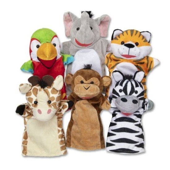 Melissa & Doug Safari Puppet Set 6 Pcs