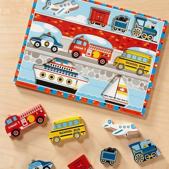 Melissa & Doug Vehicles Wooden Chunky Puzzle