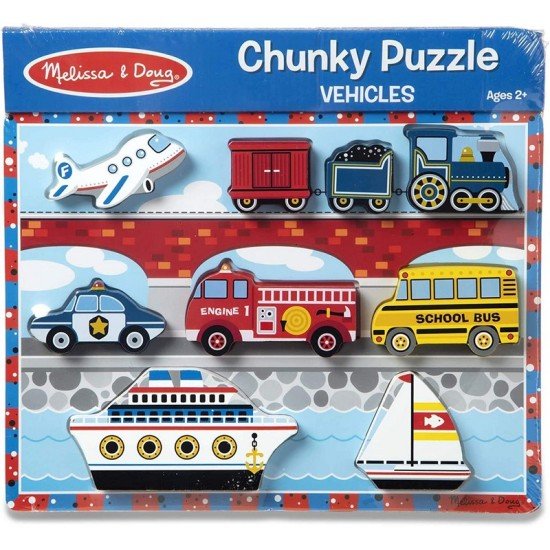 Melissa & Doug Vehicles Wooden Chunky Puzzle