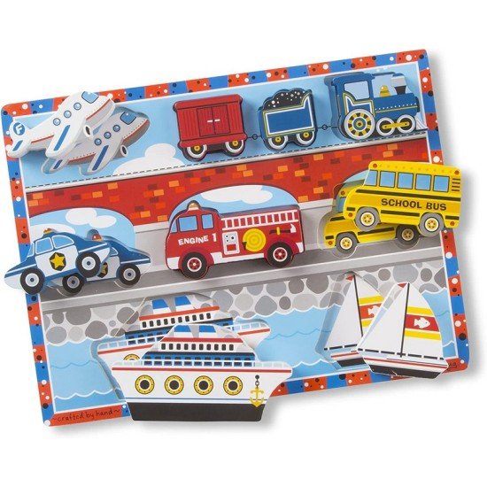 Melissa & Doug Vehicles Wooden Chunky Puzzle