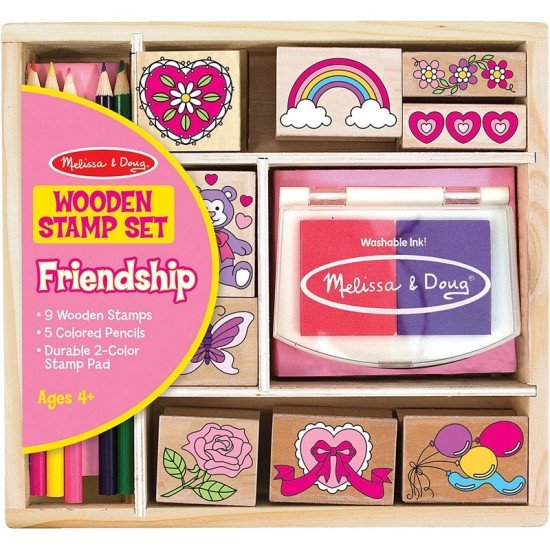 Melissa & Doug Wooden Stamp Set - Friendship