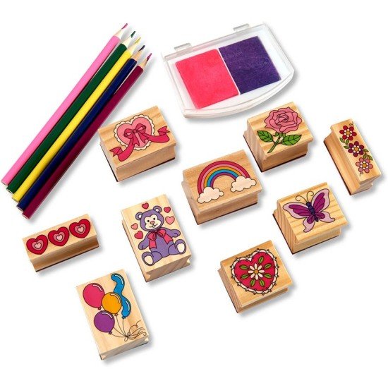Melissa & Doug Wooden Stamp Set - Friendship