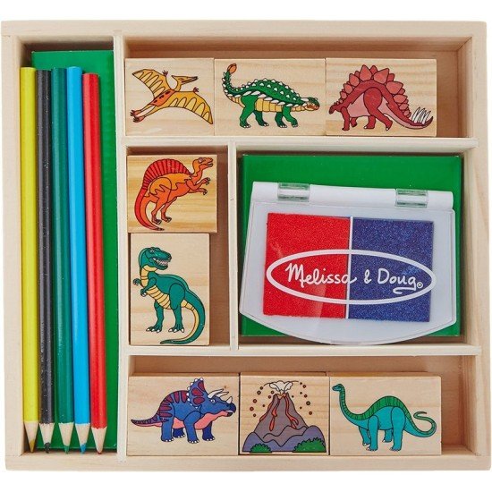 Melissa & Doug Wooden Stamp Set - Dinosaurs