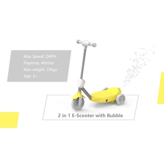 2 In 1 Bubble Electric Scooter - Yellow