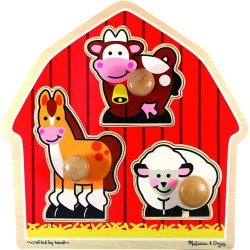Melissa & Doug Barnyard Animals Jumbo Knob Wooden Puzzle Melissa & Doug Barnyard Animals Jumbo Knob Wooden Puzzle