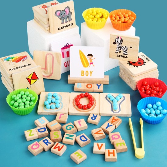 Montessori Letter Pairing Clip Ball Game 