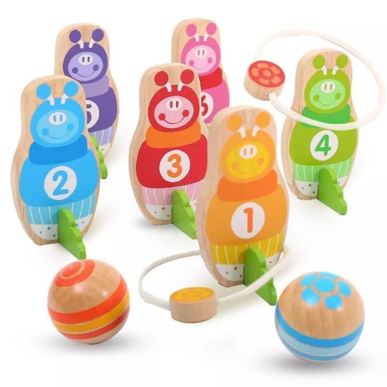 Boby – Wooden Caterpillar Bowling Game