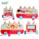 Boby Wooden Animal Pounding Bus