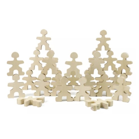 Wooden Balancing Minifigures - 43 pcs