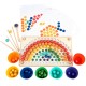 Rainbow Wooden Clip Beads