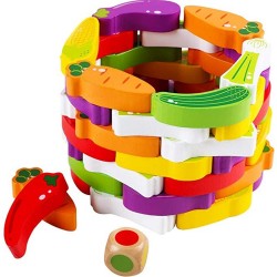 Wooden Vegetable Building Blocks -55PCS Wooden Vegetable Building Blocks -55PCS