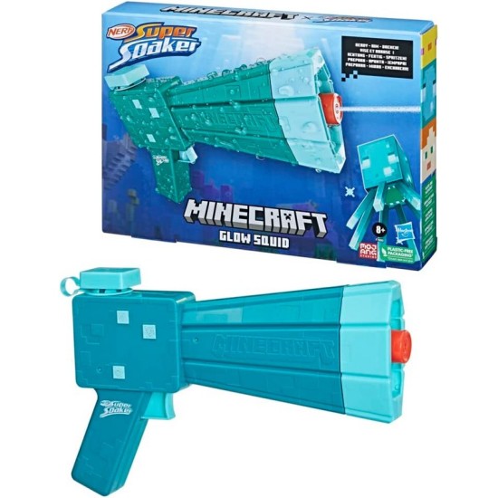 NERF Super Soaker Minecraft Glow Squid Water Blaster