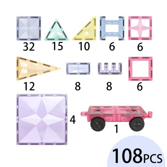 Magnetic Star Tiles Pastel – Dream Castle Series 108pcs