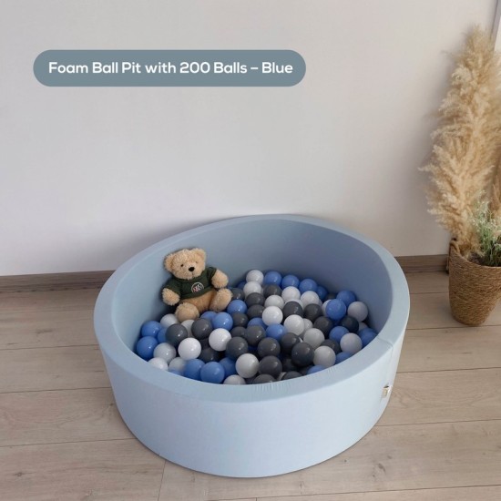 Foam Ball Pit with 200 Balls – Blue