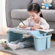Plastic Study Table with Storage - Blue Plastic Study Table with Storage - Blue