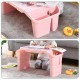 Plastic Study Table with Storage - Pink