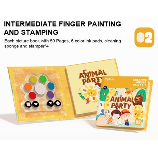 Mideer Creative Finger Paint Kit - Animal Party