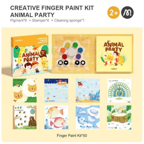 Mideer Creative Finger Paint Kit - Animal Party