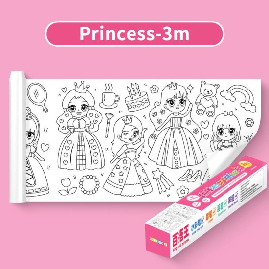 Coloring Roll Cute Princess - 3 Meters