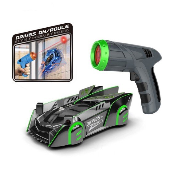 Fesha Offer: Laser Wall Climbing Car Green & Quadcopter Drone – Set of 2