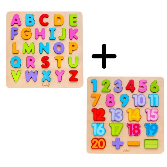 Fesha Offer – Boby Wooden Number & Letter Puzzle – Set of 2