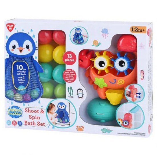 PlayGo Shoot & Spin Bath Set - 13 Pcs