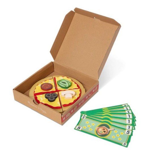 Melissa & Doug Top & Bake Pizza Counter - Wooden Play Food