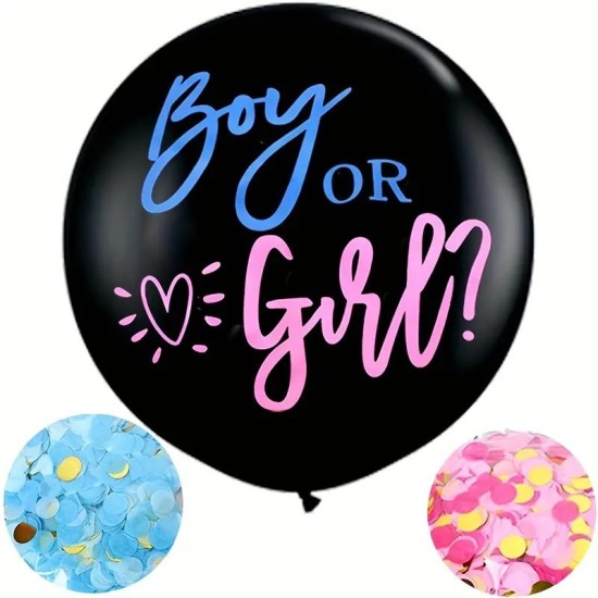 Round Gender Revealing Balloon Combination Decoration, Party Decor, Party Supplies