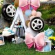 12pcs, Pink Bow Car Wheel Foil Balloons, Gender Reveal Party Balloon, Perfect For Baby Shower Birthday & Celebration Decorations