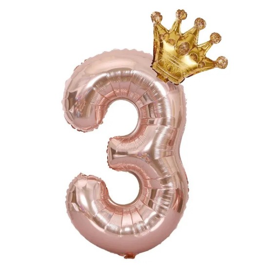 Gorgeous Number Crown Balloon - Perfect for Birthday, Wedding & Aesthetic Room Decorations!