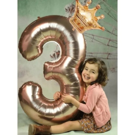 Gorgeous Number Crown Balloon - Perfect for Birthday, Wedding & Aesthetic Room Decorations!