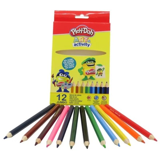 Play-Doh Jumbo Color Pencils In Box - 12 Colors