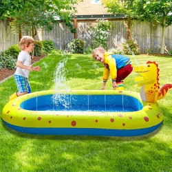 Inflatable Sprinkler Pool for Kids, Cute Dinosaur Kiddie Pool, 3-in-1  Inflatable Sprinkler Pool for Kids, Cute Dinosaur Kiddie Pool, 3-in-1