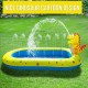 Inflatable Sprinkler Pool for Kids, Cute Dinosaur Kiddie Pool, 3-in-1 