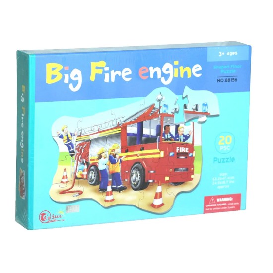 Big Fire Engine Shaped Floor Puzzle - 20 Pcs