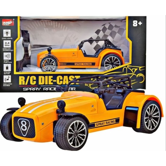 RC DIE CAST SPRAY RACING CAR-YELLOW