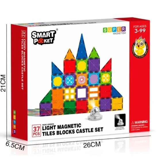 Lights Magnetic Piece Castle Set 37Pcs- Base Edition