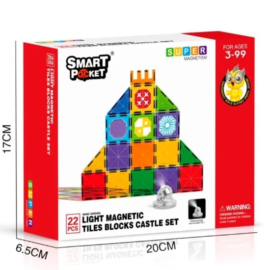 Lights Magnetic Piece Castle Set 22Pcs- Base Edition