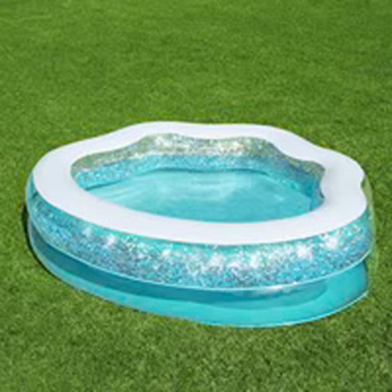 BESTWAY59" X 50" X 17"/1.50M X 1.27M X 43CM SPARKLE SHELL KIDDIE POOL (Contents:1 pool, repair patch) Age 3+