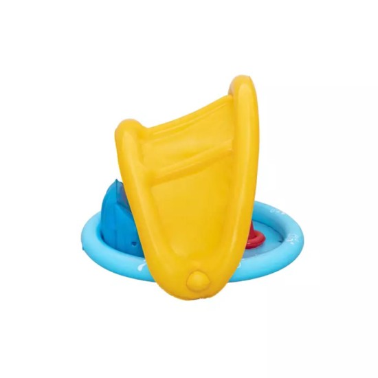 BESTWAY45" X 35" X 30"/1.15M X 89CM X 76CM LIL' SEASHAPES BABY POOL (Contents:1 pool,3 rings,1 sun shade, repair patch.) Age 6M+