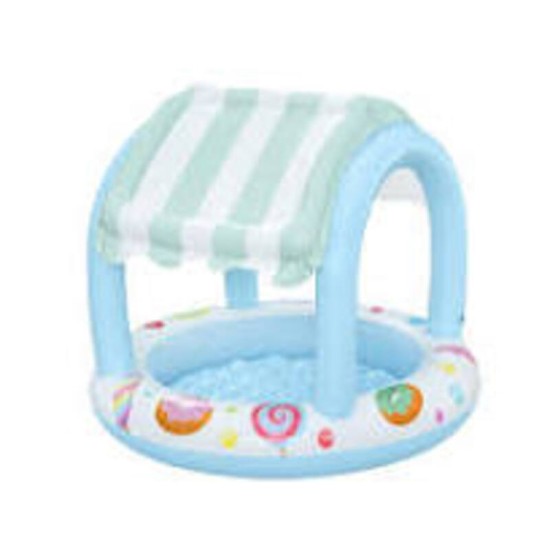 BESTWAY Φ41" X H33"/Φ1.04M X H84CM SWEET SHOPPE SHADED KIDDIE POOL (1 pool, repair patch) Age 2+