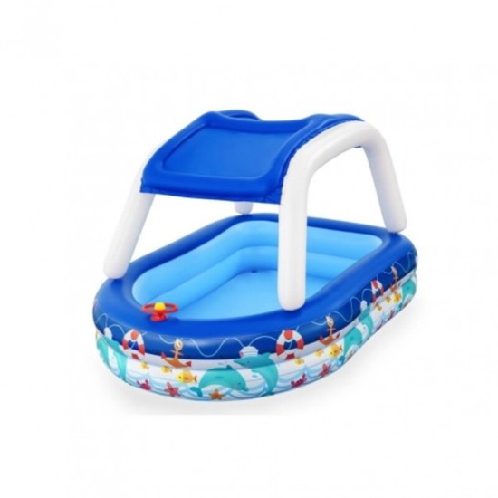 BESTWAY7' X 61" X 52"/2.13M X 1.55M X 1.32M SEA CAPTAIN FAMILY POOL (Contents:1 pool, 1 sun shade, repair patch) Age 3+